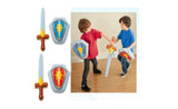 Barnas riddersett - Oppblåsbare sverd og skjold i valg av farge